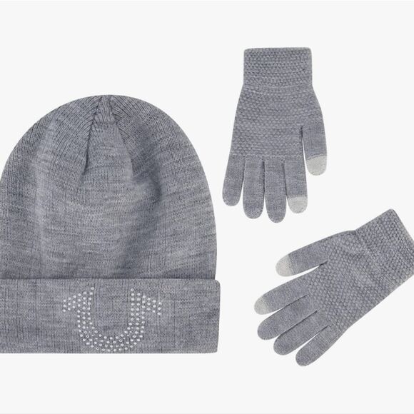 True Religion Rhinestone Beanie & Glove Set main image 8